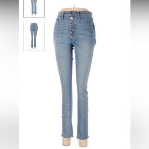 Banana Republic Button Up Light Wash High-Rise Skinny Jeans